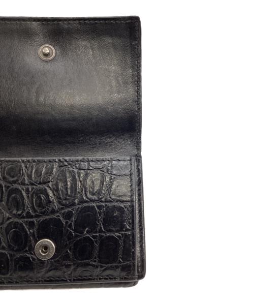 Saint Laurent Paris（サンローランパリ）Saint Laurent Paris (サンローランパリ) エンボスクロコダイル タイニーウォレット　CFP459996 ブラックの古着・服飾アイテム