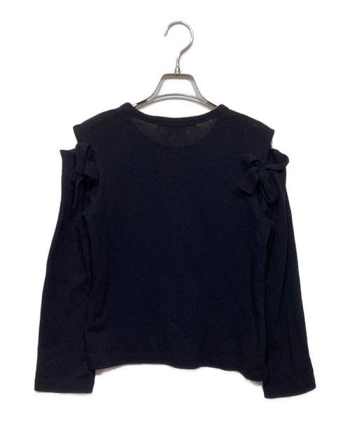 COMME des GARCONS COMME des GARCONS（コムデギャルソン コムデギャルソン）COMME des GARCONS COMME des GARCONS (コムデギャルソン コムデギャルソン) リボンニット RN-T010 ブラック サイズ:XSの古着・服飾アイテム