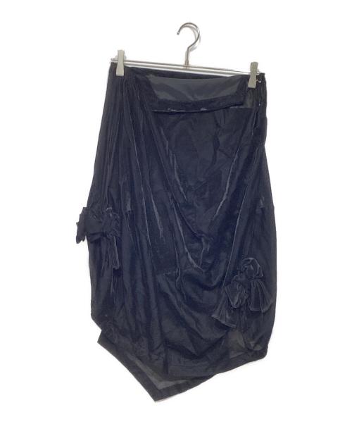 COMME des GARCONS（コムデギャルソン）COMME des GARCONS (コムデギャルソン) 変形ベロアスカート ブラック サイズ:Mの古着・服飾アイテム