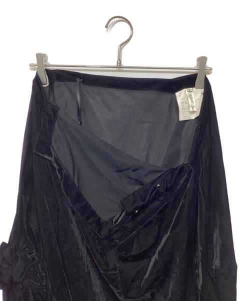 COMME des GARCONS（コムデギャルソン）COMME des GARCONS (コムデギャルソン) 変形ベロアスカート ブラック サイズ:Mの古着・服飾アイテム