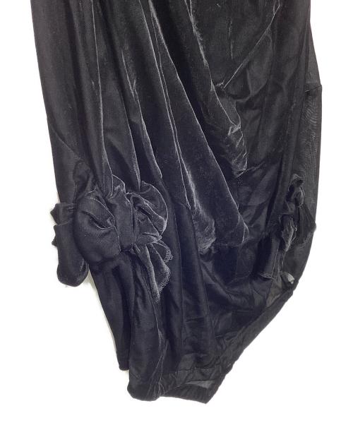 COMME des GARCONS（コムデギャルソン）COMME des GARCONS (コムデギャルソン) 変形ベロアスカート ブラック サイズ:Mの古着・服飾アイテム
