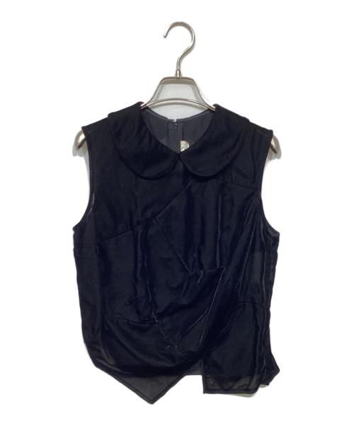 COMME des GARCONS（コムデギャルソン）COMME des GARCONS (コムデギャルソン) ノースリーブベロアブラウス　GC-B041 ブラック サイズ:Mの古着・服飾アイテム