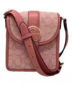 COACHコーチ）の古着「C8321　シグネチャージャガードショルダーバッグ」｜ピンク