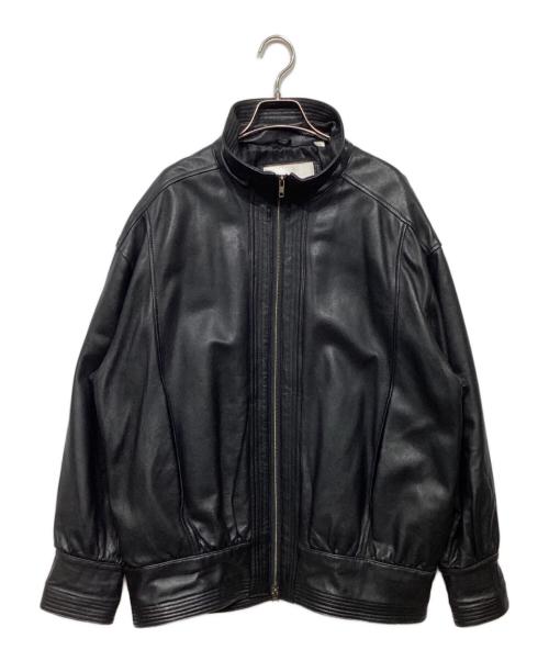 london fog（ロンドンフォグ）london fog (ロンドンフォグ) ハイネックレザーブルゾン ブラック サイズ:XLの古着・服飾アイテム