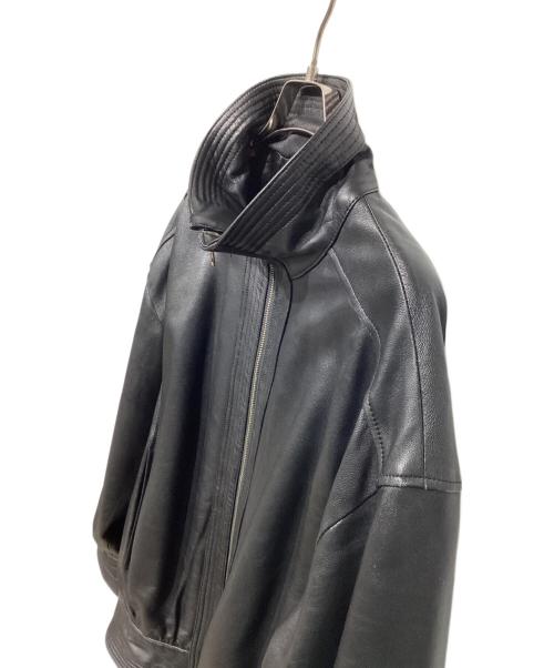 london fog（ロンドンフォグ）london fog (ロンドンフォグ) ハイネックレザーブルゾン ブラック サイズ:XLの古着・服飾アイテム