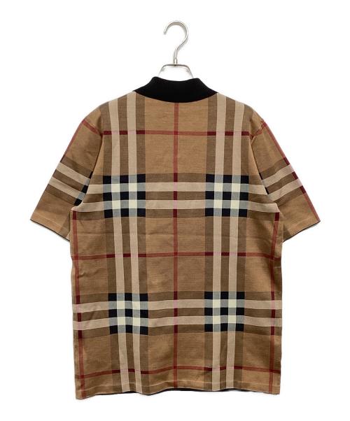 BURBERRY（バーバリー）BURBERRY (バーバリー) シルクブレンドポロシャツ ブラウン サイズ:Sの古着・服飾アイテム