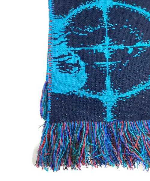 MONTMARTRE NEW YORK（モンマルトル ニューヨーク）MONTMARTRE NEW YORK (モンマルトル ニューヨーク) NEUTRAL LIPS SCARF ブルーの古着・服飾アイテム