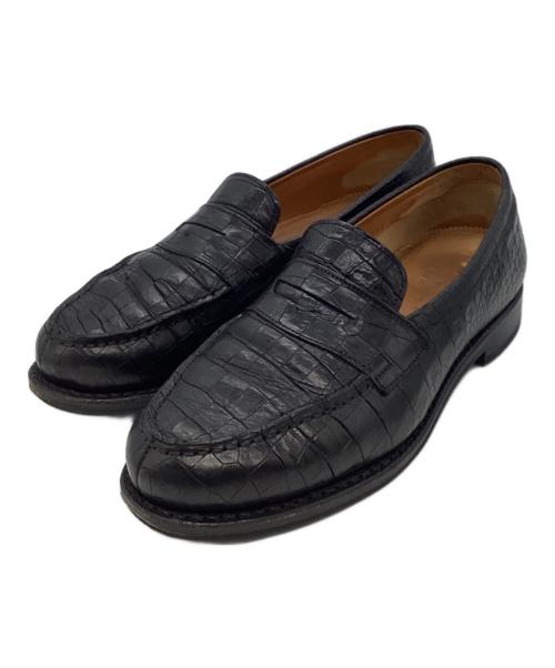 Jalan Sriwijaya（ジャランスリウァヤ）Jalan Sriwijaya (ジャランスリウァヤ) 98998 Garuda  型押しコインローファー ブラック サイズ:5の古着・服飾アイテム