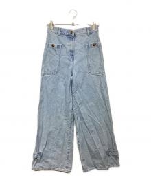 MaxMara（マックスマーラ）の古着「Pugnale プニャーレ ワイドデニム　25211860216」｜ライトインディゴ