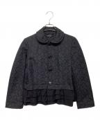 tricot COMME des GARCONSトリココムデギャルソン）の古着「フラワー刺繍フリルジャケット　TT-J011」｜ブラック