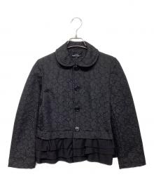 tricot COMME des GARCONS（トリココムデギャルソン）の古着「フラワー刺繍フリルジャケット　TT-J011」｜ブラック
