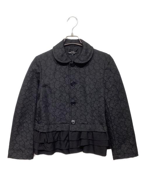 tricot COMME des GARCONS（トリココムデギャルソン）tricot COMME des GARCONS (トリココムデギャルソン) フラワー刺繍フリルジャケット　TT-J011 ブラック サイズ:Sの古着・服飾アイテム