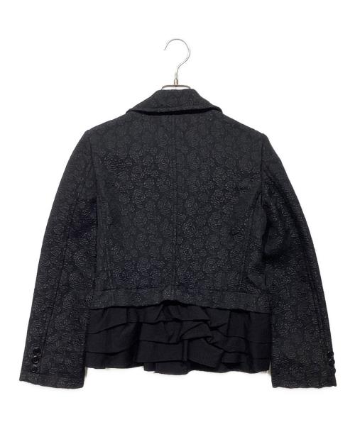 tricot COMME des GARCONS（トリココムデギャルソン）tricot COMME des GARCONS (トリココムデギャルソン) フラワー刺繍フリルジャケット　TT-J011 ブラック サイズ:Sの古着・服飾アイテム