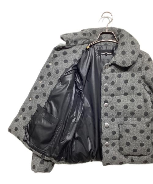 tricot COMME des GARCONS（トリココムデギャルソン）tricot COMME des GARCONS (トリココムデギャルソン) 丸襟ドットダウンジャケット グレー×ブラック サイズ:Sの古着・服飾アイテム