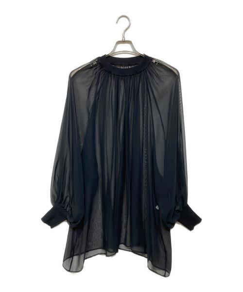 HYKE（ハイク）HYKE (ハイク) シアーシフォンブラウス ブラック サイズ:2の古着・服飾アイテム