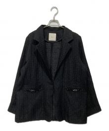 Eaphi（エフィ）の古着「RANDOM BUTTON SHEER JACKET 83002-0209」｜ブラック
