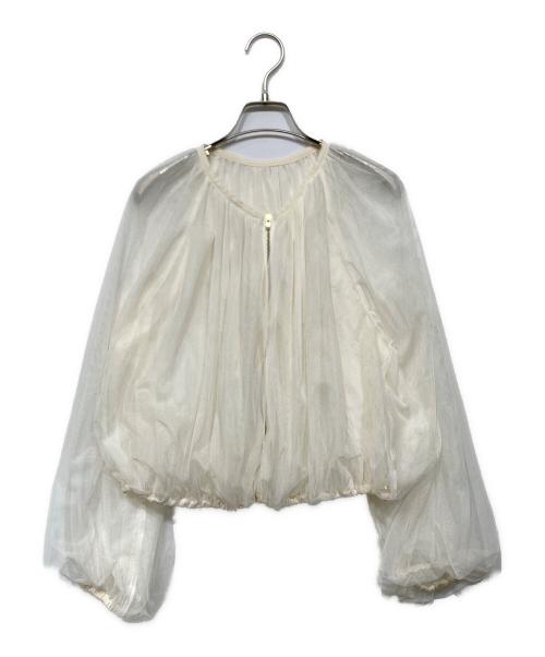 Diagram（ダイアグラム）Diagram (ダイアグラム) ギャザーチュールブルゾン ホワイト サイズ:36の古着・服飾アイテム