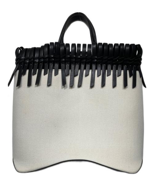 L'Avenir（ラヴェニール）L'Avenir (ラヴェニール) Alaas ハンドバッグ ホワイト×ブラックの古着・服飾アイテム