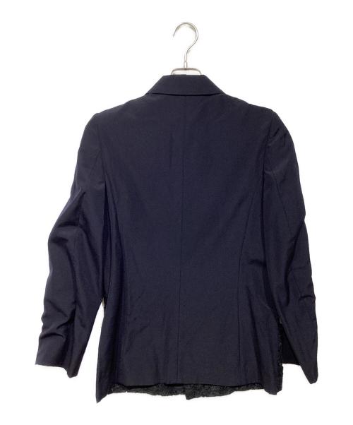 COMME des GARCONS（コムデギャルソン）COMME des GARCONS (コムデギャルソン) AD1992　丸襟レースジャケット ネイビー×ブラック サイズ:Mの古着・服飾アイテム