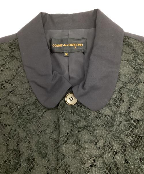 COMME des GARCONS（コムデギャルソン）COMME des GARCONS (コムデギャルソン) AD1992　丸襟レースジャケット ネイビー×ブラック サイズ:Mの古着・服飾アイテム