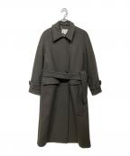 BEAUTY&YOUTHビューティーアンドユース）の古着「メルトンステンカラーベルトロングコート　1625-144-4638」｜グレー