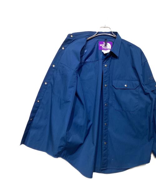 THE NORTHFACE PURPLELABEL（ザ・ノースフェイス パープルレーベル）THE NORTHFACE PURPLELABEL (ザ・ノースフェイス パープルレーベル) NP2203N　65/35 CPO Shirt ブルー サイズ:Mの古着・服飾アイテム