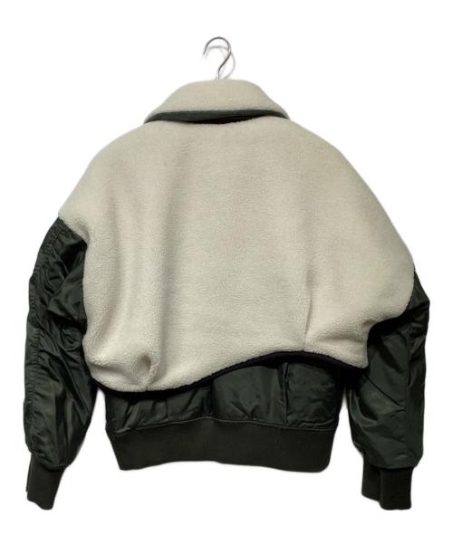 UN3D.（アンスリード）UN3D. (アンスリード) ボアドッキングブルゾン　522250103101 グリーン×ホワイト サイズ:36の古着・服飾アイテム