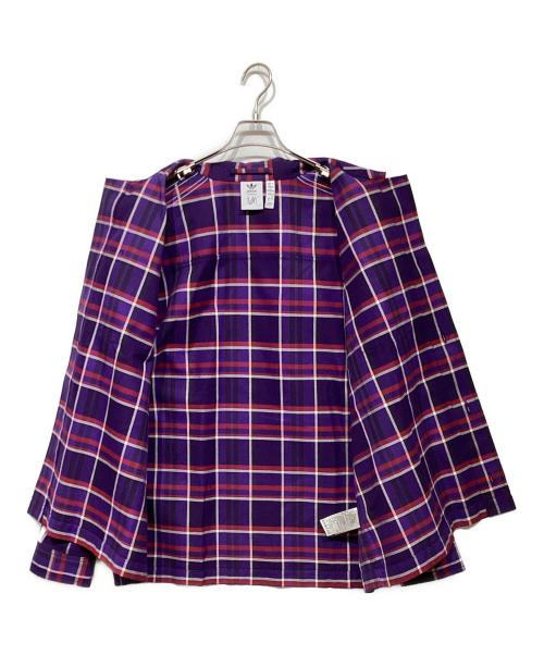 adidas（アディダス）adidas (アディダス) KORN (コーン)  JG1334　KORN FLANNEL LS MULTCO パープル サイズ:2XLの古着・服飾アイテム