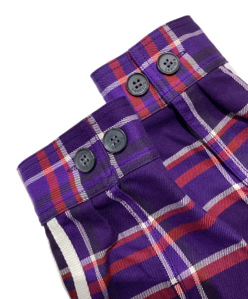 adidas（アディダス）adidas (アディダス) KORN (コーン)  JG1334　KORN FLANNEL LS MULTCO パープル サイズ:2XLの古着・服飾アイテム