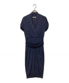 MaxMara（マックスマーラ）の古着「カシュクールジャージーワンピース162608790000」｜ネイビー