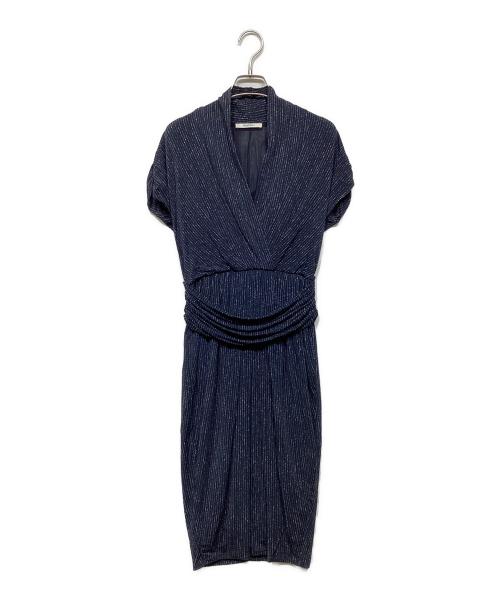 MaxMara（マックスマーラ）MaxMara (マックスマーラ) カシュクールジャージーワンピース162608790000 ネイビー サイズ:40の古着・服飾アイテム