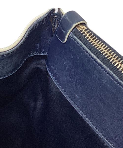 TOD'S（トッズ）TOD'S (トッズ) Dキューブ レザートートバッグ ネイビー×ホワイトの古着・服飾アイテム