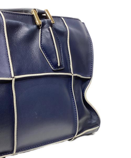 TOD'S（トッズ）TOD'S (トッズ) Dキューブ レザートートバッグ ネイビー×ホワイトの古着・服飾アイテム