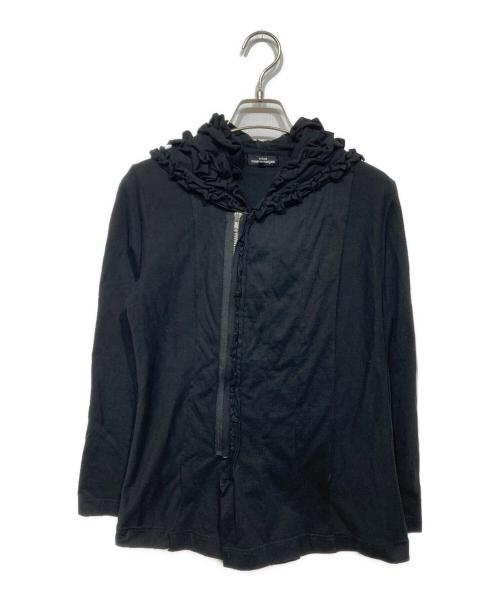 tricot COMME des GARCONS（トリココムデギャルソン）tricot COMME des GARCONS (トリココムデギャルソン) コットンフリルジップパーカー ブラック サイズ:Sの古着・服飾アイテム