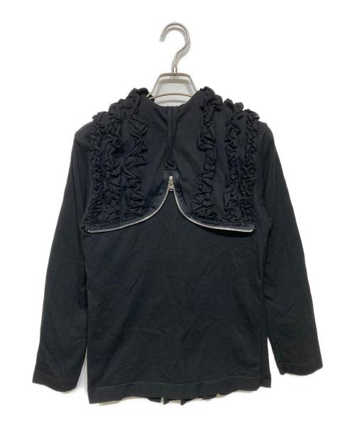 tricot COMME des GARCONS（トリココムデギャルソン）tricot COMME des GARCONS (トリココムデギャルソン) コットンフリルジップパーカー ブラック サイズ:Sの古着・服飾アイテム