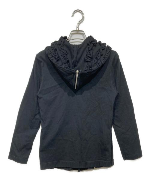 tricot COMME des GARCONS（トリココムデギャルソン）tricot COMME des GARCONS (トリココムデギャルソン) コットンフリルジップパーカー ブラック サイズ:Sの古着・服飾アイテム