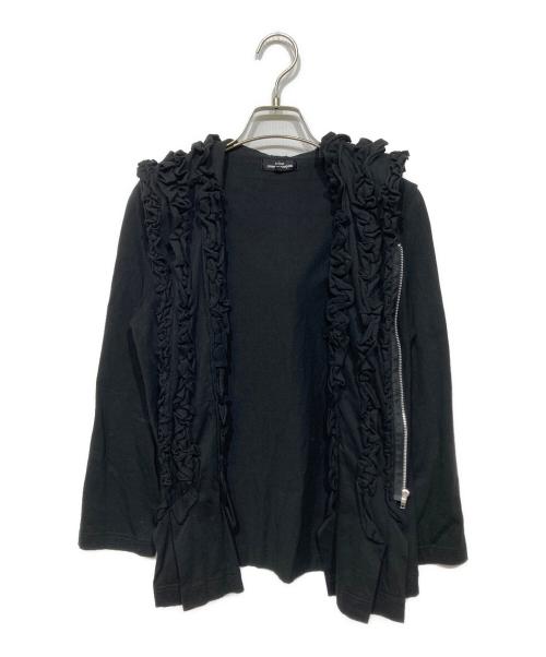 tricot COMME des GARCONS（トリココムデギャルソン）tricot COMME des GARCONS (トリココムデギャルソン) コットンフリルジップパーカー ブラック サイズ:Sの古着・服飾アイテム