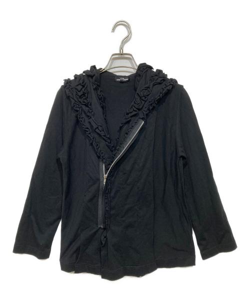 tricot COMME des GARCONS（トリココムデギャルソン）tricot COMME des GARCONS (トリココムデギャルソン) コットンフリルジップパーカー ブラック サイズ:Sの古着・服飾アイテム