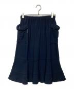 tricot COMME des GARCONSトリココムデギャルソン）の古着「ウールコットンデザインスカート」｜ネイビー