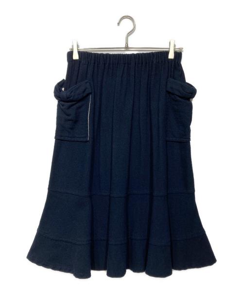 tricot COMME des GARCONS（トリココムデギャルソン）tricot COMME des GARCONS (トリココムデギャルソン) ウールコットンデザインスカート ネイビー サイズ:-の古着・服飾アイテム