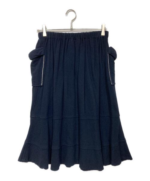 tricot COMME des GARCONS（トリココムデギャルソン）tricot COMME des GARCONS (トリココムデギャルソン) ウールコットンデザインスカート ネイビー サイズ:-の古着・服飾アイテム