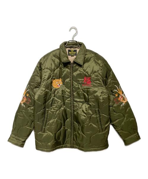 HOUSTON（ヒューストン）HOUSTON (ヒューストン) キルティングベトナムジャケット　51200 オリーブ サイズ:XLの古着・服飾アイテム