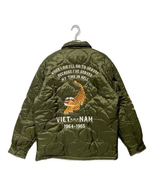 HOUSTON（ヒューストン）HOUSTON (ヒューストン) キルティングベトナムジャケット　51200 オリーブ サイズ:XLの古着・服飾アイテム