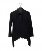 yohji yamamoto+noirヨウジヤマモトプリュスノアール）の古着「ニット切替ジャケット　NC-J22-132」｜ブラック