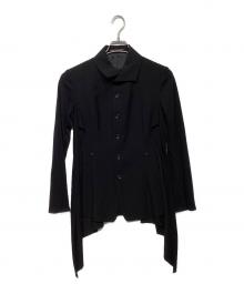 yohji yamamoto+noir（ヨウジヤマモトプリュスノアール）の古着「ニット切替ジャケット　NC-J22-132」｜ブラック