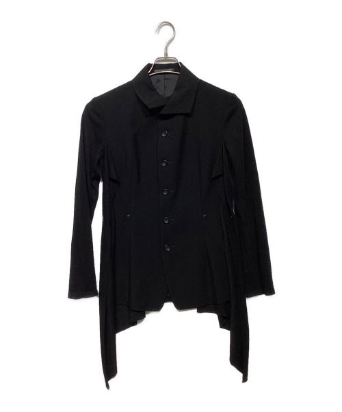 yohji yamamoto+noir（ヨウジヤマモトプリュスノアール）yohji yamamoto+noir (ヨウジヤマモトプリュスノアール) ニット切替ジャケット　NC-J22-132 ブラック サイズ:1の古着・服飾アイテム