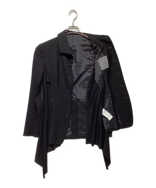 yohji yamamoto+noir（ヨウジヤマモトプリュスノアール）yohji yamamoto+noir (ヨウジヤマモトプリュスノアール) ニット切替ジャケット　NC-J22-132 ブラック サイズ:1の古着・服飾アイテム