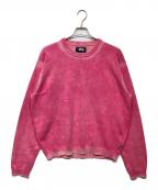 stussyステューシー）の古着「Faded Cotton Knit Crew」｜ピンク