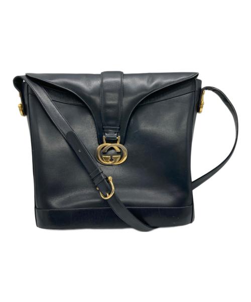 GUCCI（グッチ）GUCCI (グッチ) GG金具 ワンショルダーバッグ ネイビーの古着・服飾アイテム