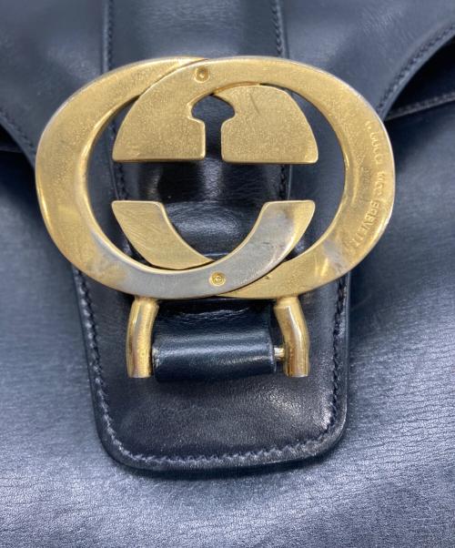 GUCCI（グッチ）GUCCI (グッチ) GG金具 ワンショルダーバッグ ネイビーの古着・服飾アイテム